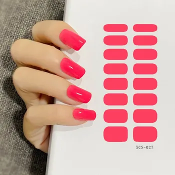 1 шт. Оптом Водонепроницаемые однотонные наклейки для дизайна ногтей, Простые самоклеящиеся наклейки для ногтей, аксессуары для ногтей с полным покрытием 