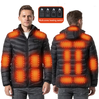 19 Зон Куртки с подогревом для мужчин, зимняя куртка, мужское пальто, Уличная ветровка, куртка с подогревом, куртка для кемпинга, пешего туризма, рыбалки