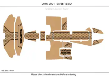 2015-2021 Scarab 165 ID Кокпит Плавательная платформа1/4 