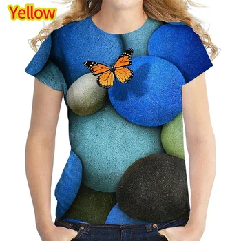2023 Модная футболка с 3D принтом бабочки, футболки с индивидуальными принтами для женщин