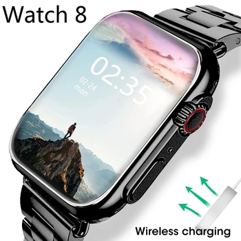 2023 Новые женские смарт-часы серии 8 с 2,0-дюймовым экраном, Bluetooth-вызов, частота сердечных сокращений, кровяное давление, мужские умные часы для Apple Watch + коробка
