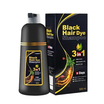 3 В 1 Черная Краска для волос Color Shampoo Beauty Питает Длительный Уход Для мужчин и женщин Home Salon 500 мл