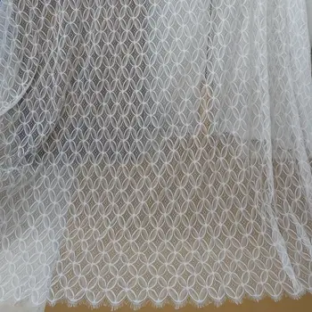 3 м/лот Высококачественная бело-черная кружевная ткань для ресниц шириной 150 см, сделай сам, Свадебное платье, одежда, нижнее белье, занавески, Аксессуары