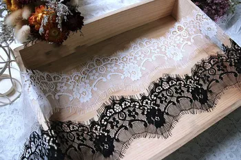 3 м/лот Изысканная французская кружевная отделка для ресниц, жаккардовая кружевная ткань, белое черное платье ручной работы 7 см, аксессуары для одежды, сделай сам