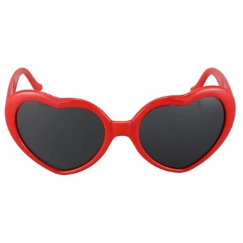 4X Модные милые солнцезащитные очки в стиле Лолиты в форме сердца в стиле ретро, маскарадный костюм для вечеринки ЯРКО-красного цвета
