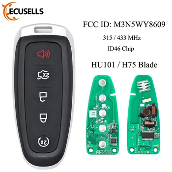 5 Кнопок ask315/433 МГц ID46 Чип Дистанционного Запуска Smart Prox Брелок-Передатчик для Ford FCC: Маленький Ключ M3N5WY8609 H75 HU101