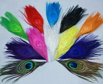 50 шт./лот, Окрашенные разноцветные павлиньи глаза, длина глаз из павлиньих перьев: 12,0-15,0 см, Свадебные аксессуары