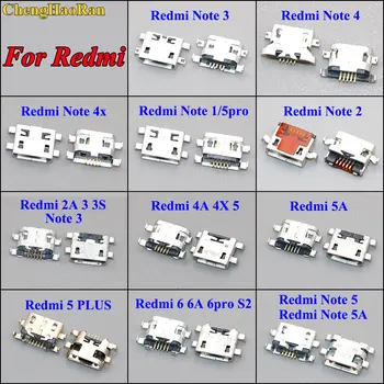 ChengHaoRan 50ШТ Micro USB для Xiaomi Redmi NOTE 1 2 3 4 4A 4X5 6 6A 5A 5pro 5 PLUS S2 2A Разъем jack разъем для зарядки порта