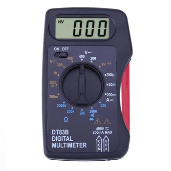 DT83B Карманный цифровой мультиметр Амперметр Вольтметр постоянного/переменного тока, резистор Ом, Измеритель напряжения, мультиметр, электрические приборы