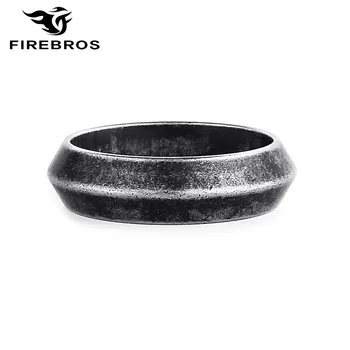 FIREBROS 2023 Модное винтажное Черное геометрическое кольцо на палец из нержавеющей стали Для мужчин и женщин, модные простые ювелирные изделия, подарочные дропшиппинги