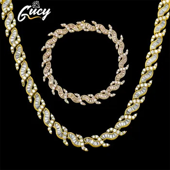 GUCY Высококачественный браслет и ожерелье, набор ювелирных изделий для мужчин и женщин, подарки, подвески на свадьбу