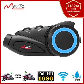 Maxto M3 Мотоциклетный Bluetooth Шлем Гарнитура Домофон Водонепроницаемый Объектив Sony WiFi Видеомагнитофон Универсальное Сопряжение Переговорного Устройства DVR