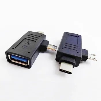 NCHTEK 2 В 1 USB 3.1 Type C + Micro USB Мужской К USB3. 0 Женский OTG Адаптер Конвертер/Бесплатная доставка/10ШТ