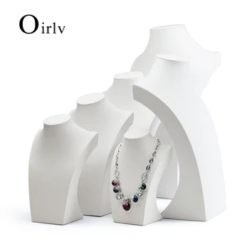 Oirlv Белое ожерелье из искусственной кожи, бюст, ювелирные изделия, манекены, ожерелье, выставочный стеллаж для магазина, 25 ~ 45 см