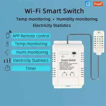 Tuya Wifi Smart SwitchTemp Мониторинг Мониторинг влажности Статистика электричества Мониторинг дисплея в режиме реального времени