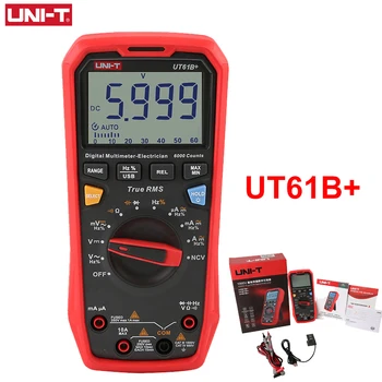 UNI-T UT61B + Unit Мультиметр Цифровой 6000 Отсчетов ЖК-дисплей DC AC 1000V True RMS Автоматический Диапазон Измерения Емкости 60mF Измерительные Инструменты