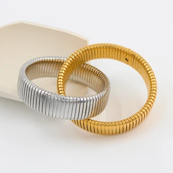 USENSET Модный многослойный браслет из нержавеющей стали Шириной 16 мм в стиле хип-хоп, водонепроницаемые украшения для запястья унисекс