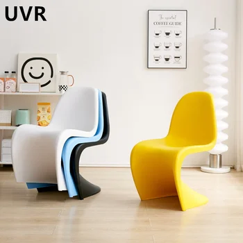UVR Новые ресторанные стулья для дома, штабелируемые стулья для креативного отдыха Panton, Многофункциональные обеденные стулья с эргономичной спинкой