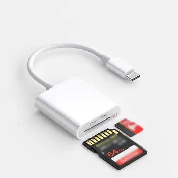 Адаптер для чтения карт памяти USB C-Micro SD TF 2 В 1 Для MacBook Pro / Air, Нового iPad Pro И других устройств UBC C.