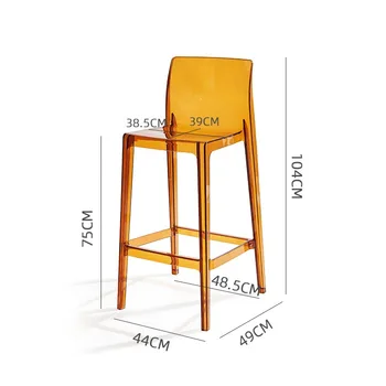 Акриловый прозрачный барный стул Интернет-знаменитость домашний стул современный простой высокий стул Nordic Wind пластиковый хрустальный барный стул