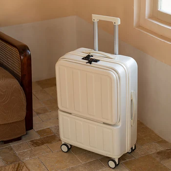 Багаж, женские маленькие легкие многофункциональные чемоданы, дорожная кожаная сумка на колесиках с паролем