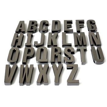 Буквы черного цвета алфавит A-Z 30 мм Полированные скользящие буквы Цинковый сплав Подходит для изготовления браслетов своими руками, ошейников для домашних животных, ювелирных изделий.
