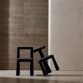Ваби-саби Простая дизайнерская мебель для дома, Черный стул, обеденный стул для кафе, модельный зал для проживания в семье, Средневековый Ресторанный стул