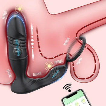 Вибратор с приложением Bluetooth для мужчин, массажер простаты для мужчин, анальная пробка для геев, беспроводная анальная пробка с дистанционным управлением, секс-игрушка для пар