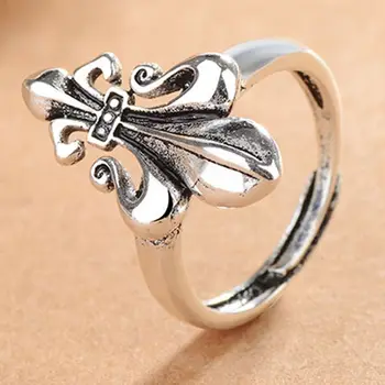Винтажное Открывающееся Регулируемое кольцо с крестом, кольцо из стерлингового серебра 925 пробы, мужские кольца-печатки в стиле панк, ювелирные изделия для мужчин