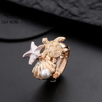 Винтажные ювелирные кольца для женщин золотого цвета в виде черепахи, корейские модные парные кольца, готические современные аксессуары, новинка, прямая поставка