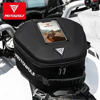 Водонепроницаемый мотоциклетный рюкзак Motowolf, сумка для топливного бака мотоцикла большой емкости, многофункциональный черный мобильный навигационный пакет