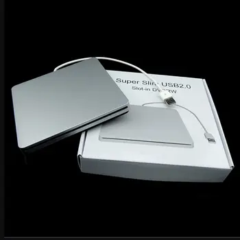 Всасывающий разъем типа ноутбука Super Slim USB 2.0 для внешнего устройства записи DVD Внешние приводы Коробка Корпус Кейс