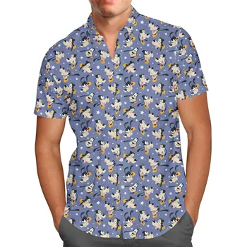 Гавайская рубашка Goofy Dog Мужская 2023 Летняя Новая рубашка Мода Disney Inspiration Мужская пляжная рубашка на пуговицах с коротким рукавом для детей