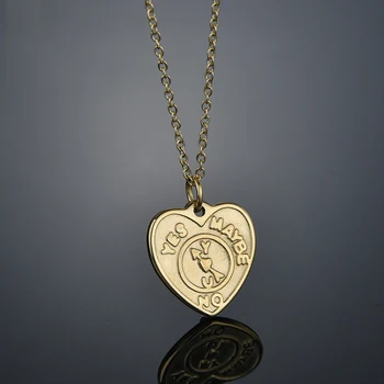 Готический панк, золотой цвет, Персиковое сердце, эстетическое ожерелье из нержавеющей стали, ретро-ожерелье Largos Mujer Love Necklace