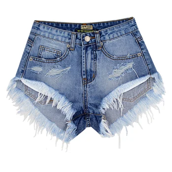 Джинсовые Разрушенные шорты, женские Рваные джинсы, Нерегулярные Сексуальные мини-короткие брюки, Женская Летняя уличная мода, Милые наряды XXS XS