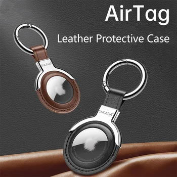 Для Apple Airtags Кожаный Защитный Чехол Для Устройства Apple Locator Tracker С Защитой От Царапин С Брелком, Совместимым С Airtag Shell