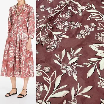 Европейская и американская модная хлопчатобумажная ткань с растительным цветочным принтом для женского платья блузки ручной работы из ткани для шитья своими руками