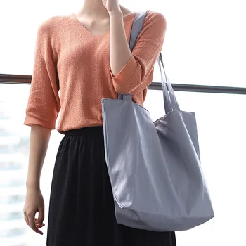 Женская портативная сумка через плечо из искусственной кожи, простая повседневная сумка-тоут, однотонные сумки, дизайнерские сумки большой емкости, Большой кошелек для дам