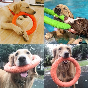 Игрушки для больших собак, интерактивное тренировочное кольцо EVA, съемник, устойчивый к собакам, летающие диски для домашних животных, кольцо для укуса, игрушка для маленькой собаки