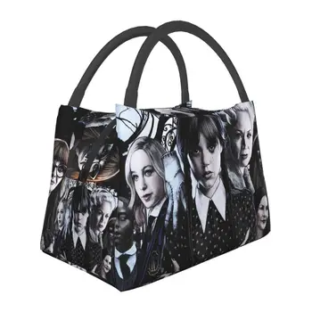 Индивидуальная сумка для ланча Wednesday Addams, мужские и женские ланч-боксы с термоизоляцией для пикника, кемпинга, работы и путешествий