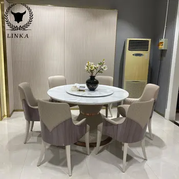 Итальянские обеденные столы и стулья, минималистичный обеденный стол с мраморной столешницей, роскошная мебель для отеля Villa