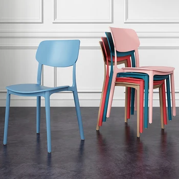 Компактный Пластиковый обеденный стул Nordic Бесплатная доставка, Минималистичный шезлонг на балконе, Эргономичная Мебель для дома Silla Comedor