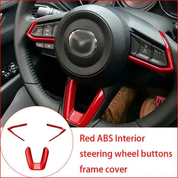 Красный ABS Внутренний чехол для руля с кнопками для Mazda 3 Mazda 6 CX-4 CX-5 CX-9 2016-2019 (3шт)
