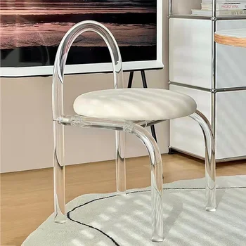 Кресло для макияжа, спальня, Прозрачный акриловый стул, обеденный стул для отдыха, Скандинавский минималистичный туалетный стул LQYH