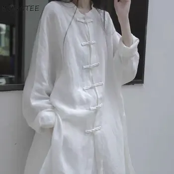 Куртки Женские Однотонные Свободные пиджаки Креативность Китайский стиль Темперамент Индивидуальность Досуг Простые женские Солнцезащитные Ретро-модели
