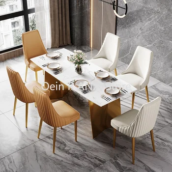Кухонный комод, обеденные стулья для спальни, Скандинавская Искусственная кожа, золотые Эргономичные обеденные стулья, Роскошная Современная мебель для дома Stuhl WK