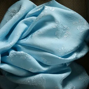 Материал нового стиля Премиум-класса, ткань синего цвета, трехмерное шитье из морщин, весенне-осеннее платье ручной работы, ткань для пальто
