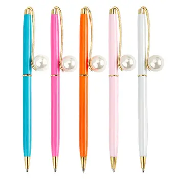 Металлическая шариковая ручка с имитацией жемчуга 0,7 мм, ручки для подписи, школьный офис.