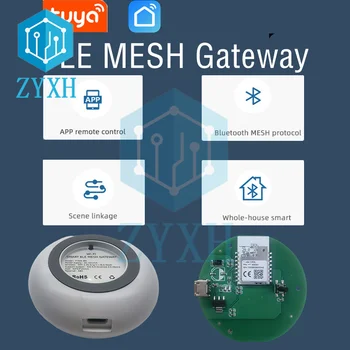 Многорежимный беспроводной концентратор Tuya BLE Bluetooth Mesh Gateway Bridge, работающий с приложением Smart Life, Голосовое управление через Alexa Google Home