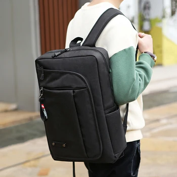 Многофункциональный мужской рюкзак с двойной молнией, подростковый мужской рюкзак для ноутбука, студенческая сумка через плечо, школьный рюкзак в корейском стиле.